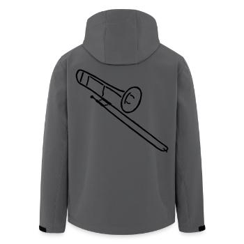 Posaune Skizze Geschenk für Posaunisten - Recycelte Männer Softshell-Jacke von Stanley/Stella - Anthrazit - Hinten - AI Model Male 185 light (185cm)