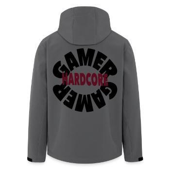 Gamer Hardcore – Déclaration audacieuse de jeu - Veste softshell homme en polyester recyclé Stanley/Stella - charbon - Dos - AI Model Male 185 light (185cm)