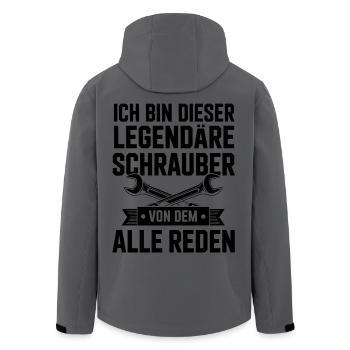 Legendäre Schrauber - Recycelte Männer Softshell-Jacke von Stanley/Stella - Anthrazit - Hinten - AI Model Male 185 light (185cm)