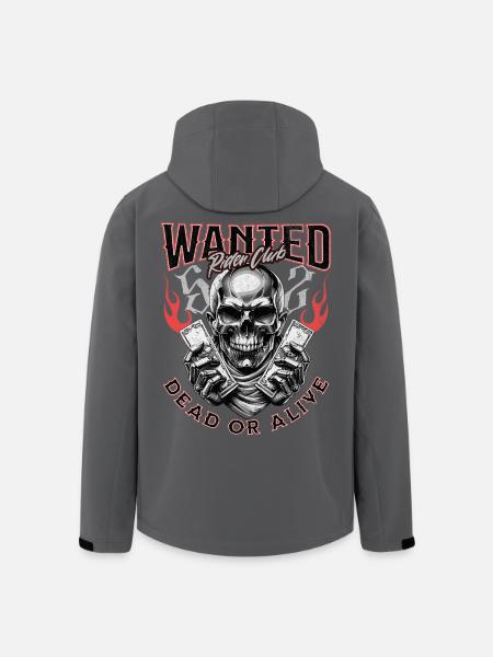 Wanted Biker Skull Dead or Alive Motorrad Chopper - Recycelte Männer Softshell-Jacke von Stanley/Stella - Anthrazit