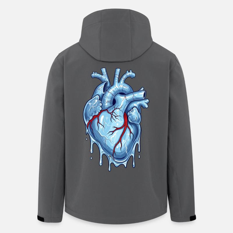 Blauer Neon Herz mit Wasser-Effekt - Recycelte Männer Softshell-Jacke von Stanley/Stella - Anthrazit