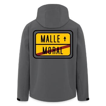Malle statt Moral – Lustiges Party Design - Recycelte Männer Softshell-Jacke von Stanley/Stella - Anthrazit - Hinten - AI Model Male 185 light (185cm)
