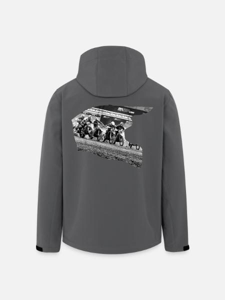 Motocross Helm schwarz-weißes Design - 1 - Recycelte Männer Softshell-Jacke von Stanley/Stella - Anthrazit