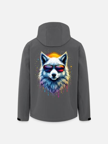 Stylischer Hund mit Sonnenbrille Neon Shirt - Recycelte Männer Softshell-Jacke von Stanley/Stella - Anthrazit
