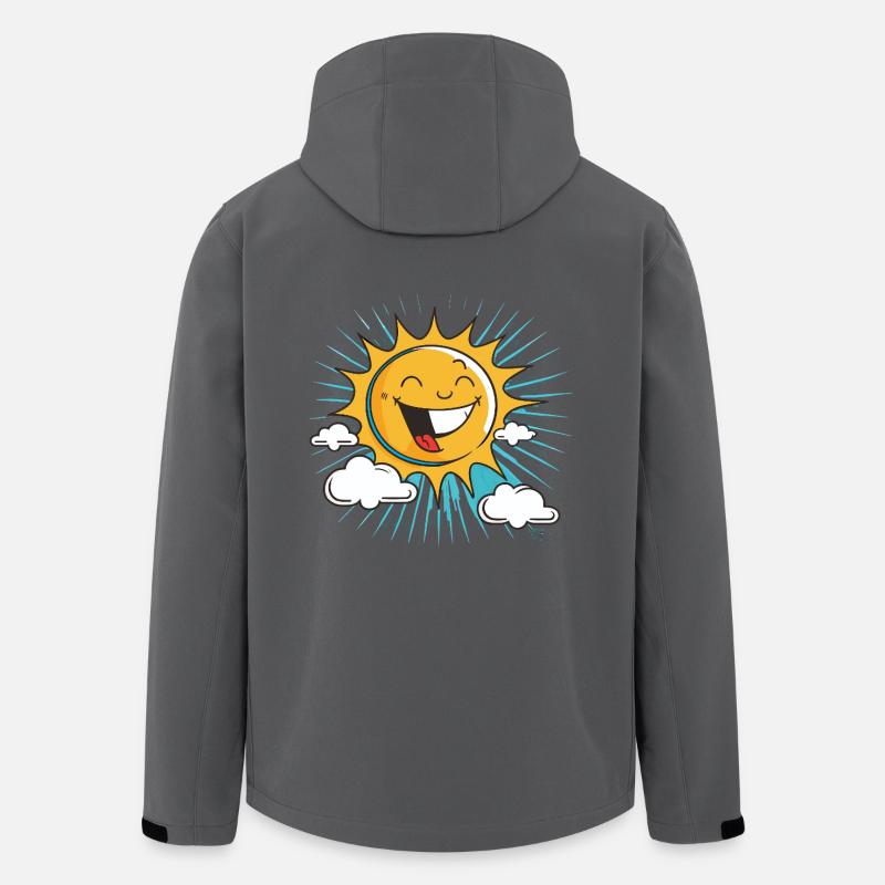 Smiling sun with cloud burst - Men’s Recycled Softshell Jacket by Stanley/Stella - anthracite