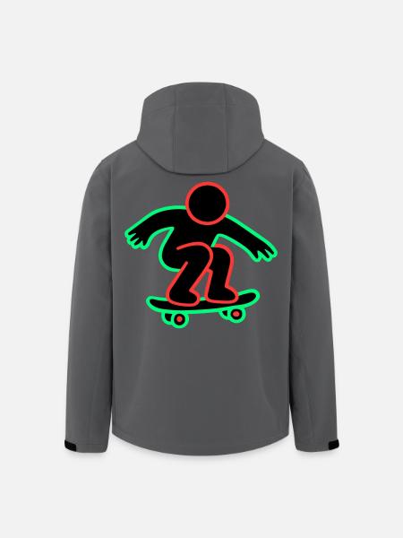 Neon Skateboarder Line Art - Men’s Recycled Softshell Jacket by Stanley/Stella - anthracite