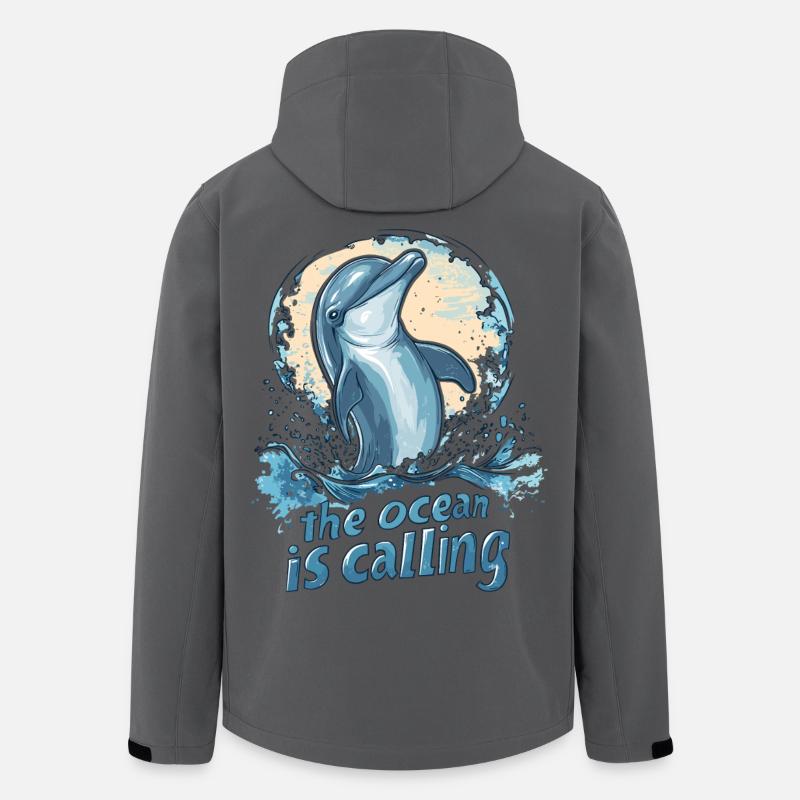 Delfin - save the ocean - Recycelte Männer Softshell-Jacke von Stanley/Stella - Anthrazit