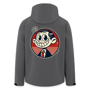 Funny little retro comic man - Men’s Recycled Softshell Jacket by Stanley/Stella - anthracite - Back - AI Model Male 185 light (185cm)
