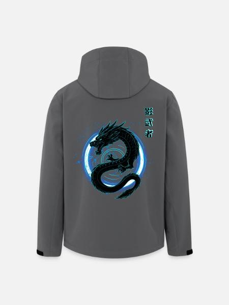 Japanisch neon blauer - Drache - Recycelte Männer Softshell-Jacke von Stanley/Stella - Anthrazit