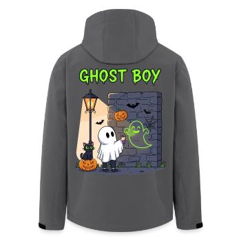 Ghost Boy Halloween Graffiti - Men’s Recycled Softshell Jacket by Stanley/Stella - anthracite - Back - AI Model Male 185 light (185cm)