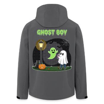 Geisterjunge Halloween Szene - Recycelte Männer Softshell-Jacke von Stanley/Stella - Anthrazit - Hinten - AI Model Male 185 light (185cm)