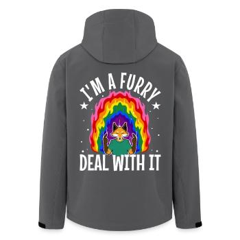 I'm A Furry Deal With It - Men’s Recycled Softshell Jacket by Stanley/Stella - anthracite - Back - AI Model Male 185 light (185cm)