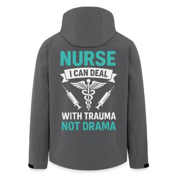 Krankenschwester: Trauma Statt Drama - Recycelte Männer Softshell-Jacke von Stanley/Stella - Anthrazit - Hinten - AI Model Male 185 light (185cm)