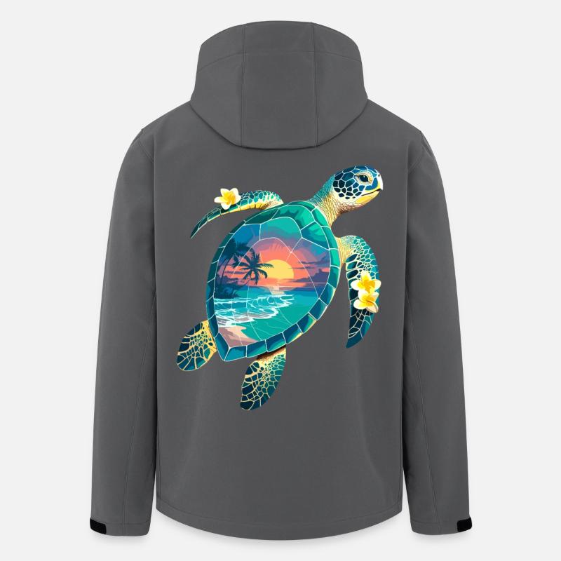 Turtle Waves Surf Turtle Surfer Turtles - Veste softshell homme en polyester recyclé Stanley/Stella - charbon