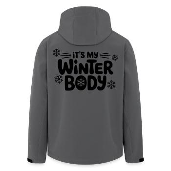 winter body - Men’s Recycled Softshell Jacket by Stanley/Stella - anthracite - Back - AI Model Male 185 light (185cm)
