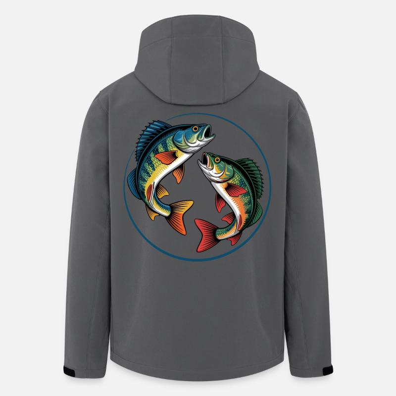 Zwei springende Barsche - Recycelte Männer Softshell-Jacke von Stanley/Stella - Anthrazit