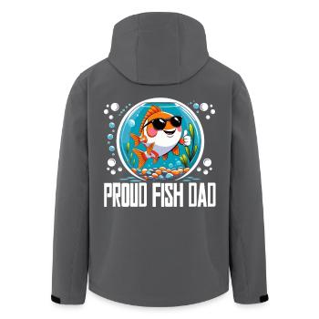 Fischzüchter Aquarianer Fischzucht Proud Fish Dad - Recycelte Männer Softshell-Jacke von Stanley/Stella - Anthrazit - Hinten - AI Model Male 185 light (185cm)
