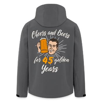 Cheers and Beer for 45 golden Years - Recycelte Männer Softshell-Jacke von Stanley/Stella - Anthrazit - Hinten - AI Model Male 185 light (185cm)