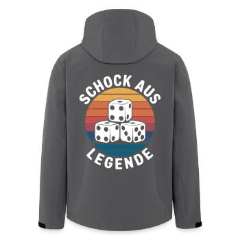 Schock Aus Legende - Schocken Würfeln Jule Knobeln - Recycelte Männer Softshell-Jacke von Stanley/Stella - Anthrazit - Hinten - AI Model Male 185 light (185cm)