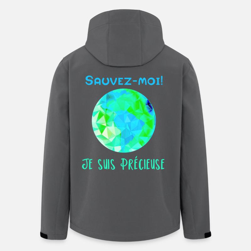 Geometric Globe Blue Green Save me! - Men’s Recycled Softshell Jacket by Stanley/Stella - anthracite