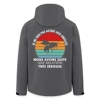 Je Ne Suis Pas Accro Aux Abeilles Relation Sérieus - Veste softshell homme en polyester recyclé Stanley/Stella - charbon - Dos - AI Model Male 185 light (185cm)