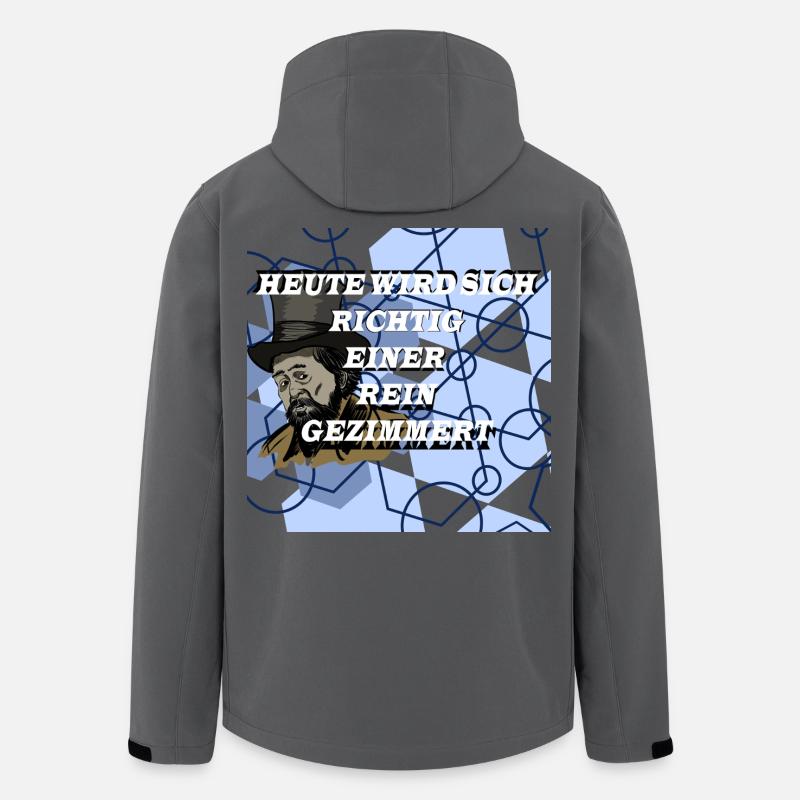 Historical Man in Geometry Pattern - Men’s Recycled Softshell Jacket by Stanley/Stella - anthracite