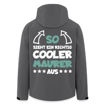 Really Cool Mason Funny Saying Gift - Men’s Recycled Softshell Jacket by Stanley/Stella - anthracite - Back - AI Model Male 185 light (185cm)