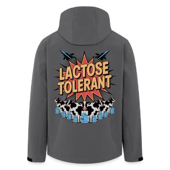 lactose tolerant - Men’s Recycled Softshell Jacket by Stanley/Stella - anthracite - Back - AI Model Male 185 light (185cm)