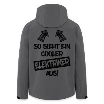 This is what a cool electrician looks like - Men’s Recycled Softshell Jacket by Stanley/Stella - anthracite - Back - AI Model Male 185 light (185cm)