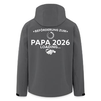 Vaterschaft Schwangerschaftsverkündung 2026 Papa - Recycelte Männer Softshell-Jacke von Stanley/Stella - Anthrazit - Hinten - AI Model Male 185 light (185cm)