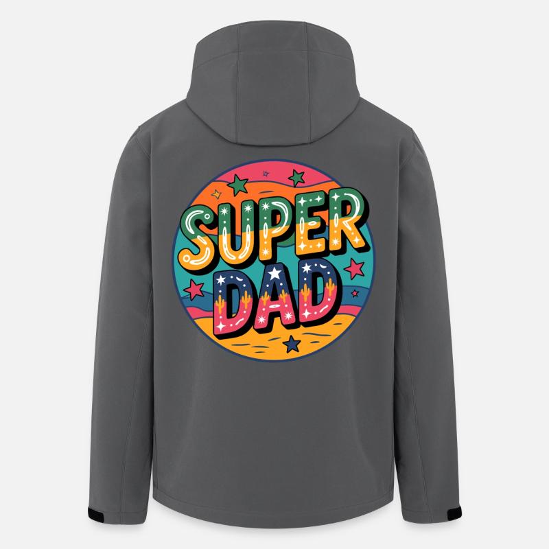 Super Dad Retro Badge - Men’s Recycled Softshell Jacket by Stanley/Stella - anthracite