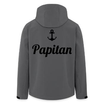 Papitän Funny Pun Capitaine Papa Ancre - Veste softshell homme en polyester recyclé Stanley/Stella - charbon - Dos - AI Model Male 185 light (185cm)