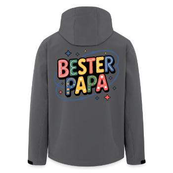 Bester Papa – bunte Buchstaben - Recycelte Männer Softshell-Jacke von Stanley/Stella - Anthrazit - Hinten - AI Model Male 185 light (185cm)
