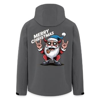 Weihnachts Shirt – Rock Santa Merry Christmas - Recycelte Männer Softshell-Jacke von Stanley/Stella - Anthrazit - Hinten - AI Model Male 185 light (185cm)