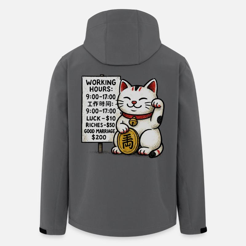 Lucky Cat Fortune Schild - Recycelte Männer Softshell-Jacke von Stanley/Stella - Anthrazit
