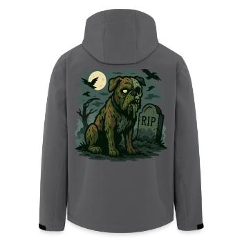 Zombie Bulldog - Chien mort-vivant Halloween Design. - Veste softshell homme en polyester recyclé Stanley/Stella - charbon - Dos - AI Model Male 185 light (185cm)