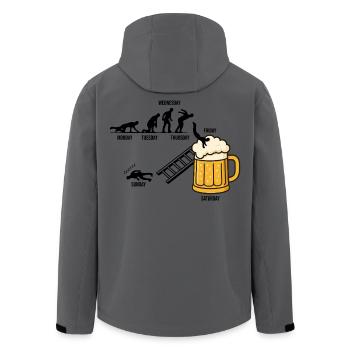 Funny beer design, perfect for the bachelor party crew - Men’s Recycled Softshell Jacket by Stanley/Stella - anthracite - Back - AI Model Male 185 light (185cm)