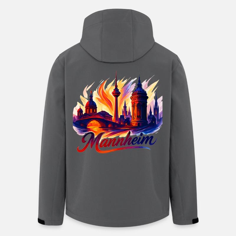 Mannheim Stadt Silhouette prachtvoll Geschenk - Recycelte Männer Softshell-Jacke von Stanley/Stella - Anthrazit