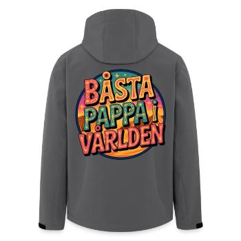 Beste Papa-Welt - Recycelte Männer Softshell-Jacke von Stanley/Stella - Anthrazit - Hinten - AI Model Male 185 light (185cm)