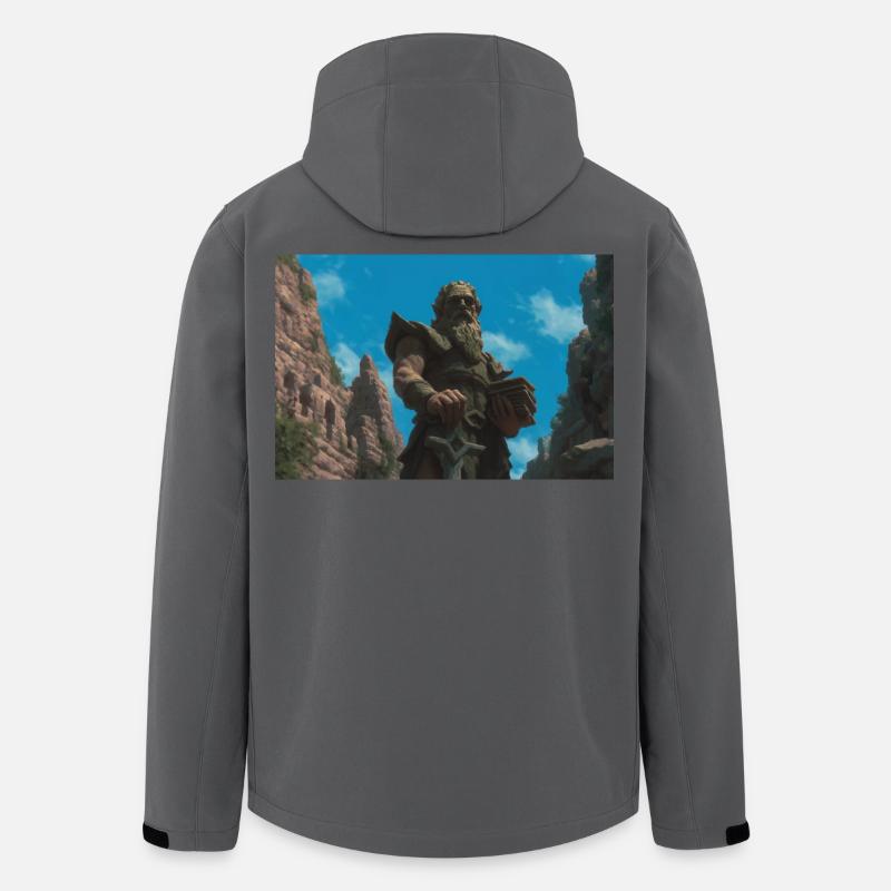 Illustration einer Fantasielandschaft - Recycelte Männer Softshell-Jacke von Stanley/Stella - Anthrazit