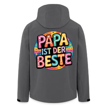 Papa ist der Beste - Recycelte Männer Softshell-Jacke von Stanley/Stella - Anthrazit - Hinten - AI Model Male 185 light (185cm)