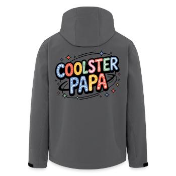 Coolster Papa bunte Retro-Buchstaben - Recycelte Männer Softshell-Jacke von Stanley/Stella - Anthrazit - Hinten - AI Model Male 185 light (185cm)