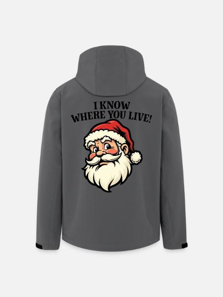 I know where you live - Santa - Men’s Recycled Softshell Jacket by Stanley/Stella - anthracite
