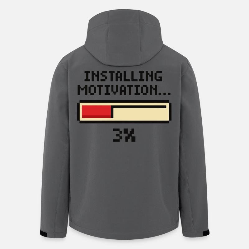 Installation von Motivation Progress - Recycelte Männer Softshell-Jacke von Stanley/Stella - Anthrazit