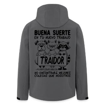 Farewell Co-worker Colleague - Men’s Recycled Softshell Jacket by Stanley/Stella - anthracite - Back - AI Model Male 185 light (185cm)