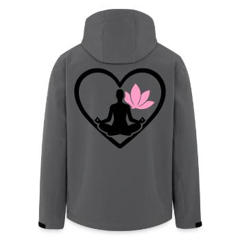Women's Yoga Heart Silhouette Lotus Wellness - Men’s Recycled Softshell Jacket by Stanley/Stella - anthracite - Back - AI Model Male 185 light (185cm)