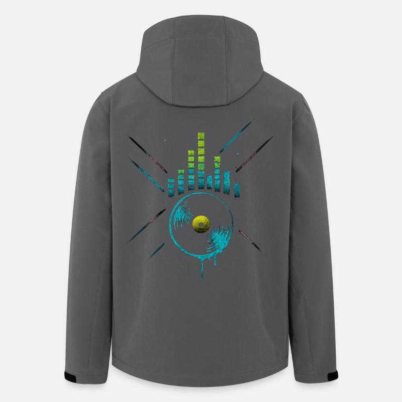 Neon Vinyl Equalizer, Club Techno Beats - Recycelte Männer Softshell-Jacke von Stanley/Stella - Anthrazit