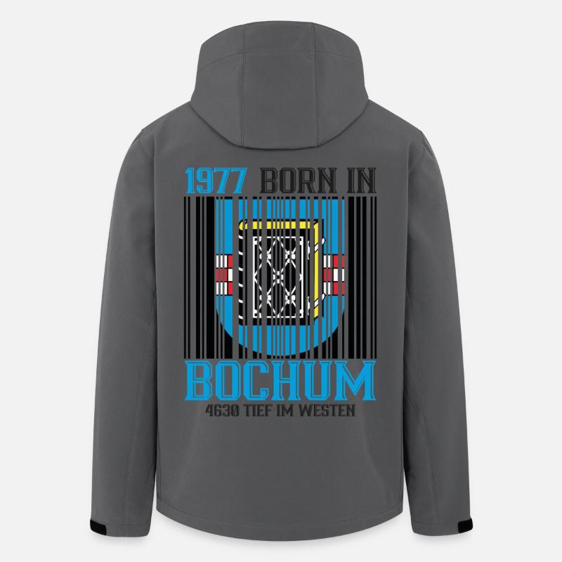 1977 Bochum Shield Barcode - Men’s Recycled Softshell Jacket by Stanley/Stella - anthracite