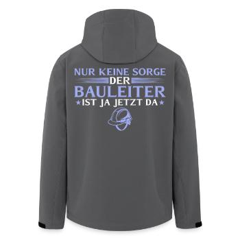 Hausbau - Bauleiter ist ja jetzt da - Recycelte Männer Softshell-Jacke von Stanley/Stella - Anthrazit - Hinten - AI Model Male 185 light (185cm)