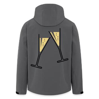 2 Sektgläser (Sekt / Trichter / Offen / 2C) - Recycelte Männer Softshell-Jacke von Stanley/Stella - Anthrazit - Hinten - AI Model Male 185 light (185cm)